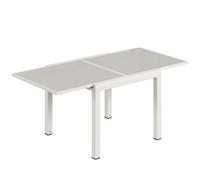 Outsunny Mesa Extensible de Aluminio para Exteriores, Superficie de Vidrio Templado, Blanco crema. Aosom España