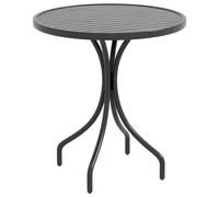 Outsunny Mesa Lateral jardín Redonda Φ66cm bistró café Negra