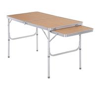 Outsunny Mesa Plegable de Camping Portátil con ala Abatible Mesa de Picnic de Estructura Ligera de Aluminio Carga 30kg Altura Ajustable 153x60x39/71 cm