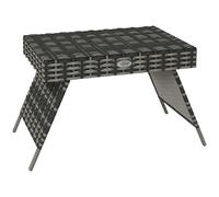 Outsunny Mesa Plegable Exterior Marco Acero 60x41x41 cm Gris Mixto