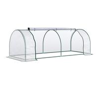Outsunny Mini Invernadero 250x100x80 cm para Jardín Terraza Cultivo de Plantas Tipo Túnel con Marco de Acero y Cubierta Plástico Aosom España