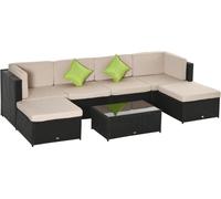 Outsunny Muebles jardín ratán 80x80x71 cm negro, caqui y verde