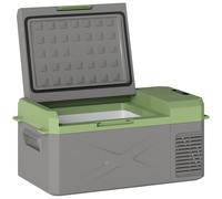 Outsunny Nevera eléctrica portátil 16,3L, refrigerador de coche portátil congelador y refrigerador 12/24V gris