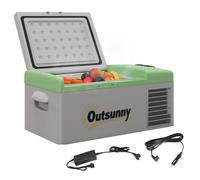 Outsunny Nevera para Coche, Nevera Portátil, 16L, -20℃ a 10℃, ECO/MAX, 60x32x26 cm, Verde/Gris Aosom España