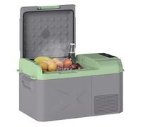 Outsunny nevera portátil eléctrica 17,4l refrigerador de coche 12/24/220v con compresor luz led pantalla digital modos eco y max de -20℃ a +20 ℃ puerto usb para hogar camping viajes automóvil