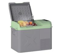 Outsunny nevera portátil eléctrica 24,2l refrigerador de coche 12/24/220v con compresor luz led pantalla digital modos eco y max de -20℃ a +20 ℃ puerto usb para hogar camping viajes automóvil 60.2 cm