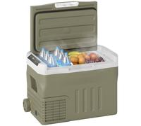 Outsunny nevera portátil eléctrica 30l refrigerador de coche -20℃ a +20 ℃ 12v/24v mini frigorífico con ruedas compresor pantalla led táctil para hogar camping viajes automóvil 61x39x41,5 cm verde 61 c