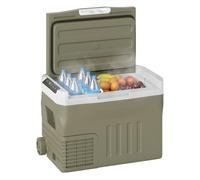 Outsunny nevera portátil eléctrica 30l refrigerador de coche -20℃ a +20 ℃ 12v/24v mini frigorífico con ruedas compresor pantalla led táctil para hogar camping viajes automóvil 61x39x41,5 cm verde 61 c