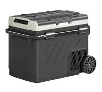 Outsunny Nevera Portátil Eléctrica 49L con Compresor Doble Zona Control por App Ruedas Asa Telescópica -20℃ a 20℃ y Puerto USB
