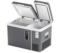Outsunny Nevera Portátil Eléctrica con Compresor 35L Doble Zona Control App Luz LED Pantalla para Coche y Camping Negro