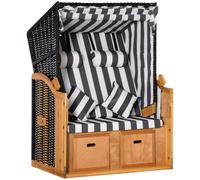 Outsunny Outsunny Silla de Playa Tipo Strandkorb para 2 Personas con Reposapiés Mesas Plegables y Cojines Mueble de Exterior Aosom España