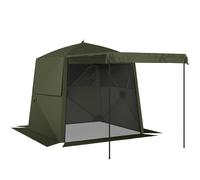 Outsunny Pabellón 2x2 m Impermeable Estable Resistente al Invierno Pop-up Plegable con 4 Laterales Ventanas de malla Puerta frontal UV 30+