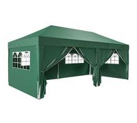 Outsunny Pabellón aprox. 6x3m Estable Resistente al invierno Pop-up Pabellón plegable con ventana, puerta con cremallera, paneles laterales, protección UV