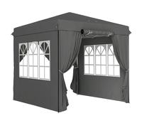 Outsunny Pabellón emergente de 2,5x2,5 m con paredes laterales y bolsa de transporte, Pabellón de jardín ajustable en altura UPF50+ Aosom España