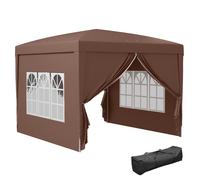Outsunny Pabellón plegable 3X3M con 4 lados Anti-UV y bolsa de transporte para camping, fiestas y cafetería