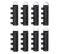 Outsunny pack 8 pesos para carpas, bolsas de pesos pesas de piernas para cenador, pabellón, gazebo, de tela oxford 600d, bolsas de arena para exteriores, sin arena, negro 1 cm