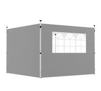 Outsunny Paneles laterales para pabellón 3 x 3 m paneles para pabellón con ventana lote de 2 tela Oxford gris claro