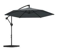 Outsunny Parasol de brazo aprox. Ø300 cm parasol con mecanismo de bloqueo manivela base pesos gris oscuro