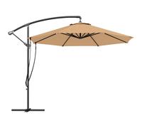 Outsunny Parasol de Jardín Excéntrico Sombrilla con Funda para Sombrilla Protección UV 50+ y Base Cruzada Ø290x243 cm Caqui