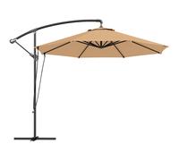 Outsunny Parasol de Jardín Excéntrico Sombrilla con Funda para Sombrilla Protección UV 50+ y Base Cruzada Ø290x243 cm Caqui