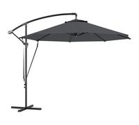 Outsunny Parasol de Jardín Excéntrico Sombrilla con Funda para Sombrilla Protección UV 50+ y Base Cruzada Ø290x243 cm Gris Oscuro