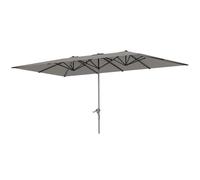 Outsunny Parasol de jardín exterior, parasol doble rectangular 451x264 cm con manivela tela poliéster 200g/m² Gris oscuro