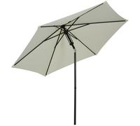 Outsunny Parasol de jardín inclinable a empuje manual con ventilación en metal poliéster alta densidad 180g/m² Gris claro Aosom España