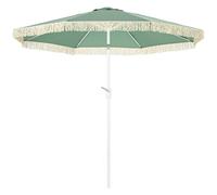 Outsunny Parasol de jardín sombrilla exterior inclinable con volantes y manivela 8 varillas 2,65x2,45 Altura m Verde Aosom España