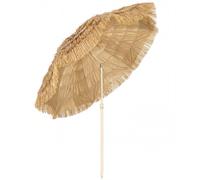 Outsunny Parasol de playa Ø 1,85 m, gran parasol inclinable, estilo hawaiano, altura del mástil ajustable, bolsa de transporte, caqui