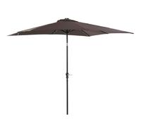 Outsunny Parasol de Terraza Exterior 268x205x248 cm con Techo Inclinable hasta 45° Luces LED Solares y Manivela Marrón