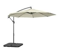 Outsunny Parasol Descentrado de 6 Varillas con Manivela y Base en Cruz, en Metal y Poliéster, Ø292x247 cm, Beige Aosom España