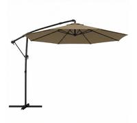 Outsunny Parasol descentrado redondo 3 m, parasol de jardín inclinable con funda protectora, poliéster protección UV UPF50+, kaki Aosom España