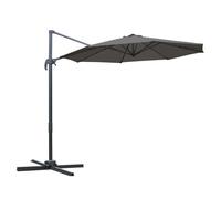 Outsunny Parasol desplazado octogonal inclinable parasol giratorio 360° con base en forma de cruz 8 varillas manivela incluida 3x2,5 m Aosom España