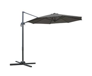 Outsunny Parasol desplazado octogonal inclinable parasol giratorio 360° con base en forma de cruz 8 varillas manivela incluida 3x2,5 m Aosom España