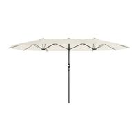 Outsunny Parasol Doble 436x260 cm, Protección UV, Parasol de Acero con Manivela, Forma Ovalada, Beige Aosom España