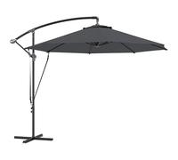 Outsunny Parasol Excéntrico Ø 290 cm con Base Cruzada Manivela Sombrilla de Jardín y Funda para Cuerda de Viento Anti-UV 50+ para Terraza Patio