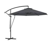 Outsunny Paraguas Excéntrico Ø290 cm Base Cruzada Manivela Sombrilla de Jardín Funda Anti-UV 50+ Cuerda de Viento