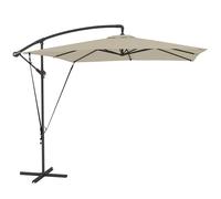 Outsunny Parasol Excéntrico 247x247 cm Base Cruzada Anti-UV 50+ Caqui