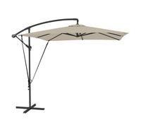 Outsunny Parasol Excéntrico 247x247 cm Sombrilla de Jardín con Base Cruzada Toldo Giratorio 360° Manivela Funda Protectora y Cuerda de Viento Anti-UV 50+ para Terraza Patio Caqui