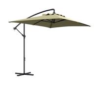Outsunny Parasol Excéntrico 294x193 cm Sombrilla de Jardín con Base Cruzada y Manivela Impermeable Protección UV Sombrilla para Terraza Patio Beige