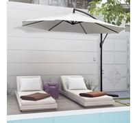 Outsunny Parasol Excéntrico Ø 295 cm Ángulo Ajustable Base Cruzada Granate