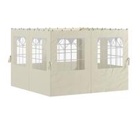 Outsunny Paredes Laterales de Sustitución para Pérgola 3x3 m con Protección UV Ventanas Transparentes y Cortinas Ajustables Crema