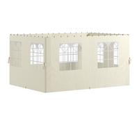 Outsunny Paredes Laterales de Sustitución para Pérgola 4x3 m con Protección UV Ventanas Transparentes y Cortinas Ajustables Crema