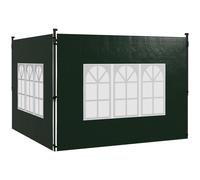Outsunny Paredes Laterales para Carpa 3x3 m y 3x6 m Juego de 2 Paredes para Cenador con Ventanas 293x193 cm Verde Oscuro Aosom España