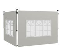 Outsunny Paredes Laterales para Carpa con Ventanas 293x193 cm Blanco | para 3x3 m y 3x6 m, Juego de 2, Paredes para Cenador