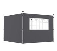 Outsunny Paredes Laterales para Carpa de 2 Paneles 300x200 cm con Ventana Gris Gris oscuro