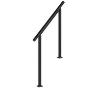 Outsunny Pasamanos de Escalera Exterior para 1-3 Escalones con Kit de Instalación, Negro Aosom España