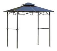 Outsunny Pavillon Jardín 2.4x1.5m Abrigo Barbacoa Aluminio Techo Policarbonat...