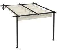 Outsunny Pérgola 297x297x230 cm crema