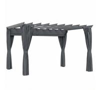 Outsunny Pérgola aprox. 3,6x3 m Pabellón de jardín Cubierta para terraza de aluminio Pabellón de jardín con techo ajustable Gris oscuro